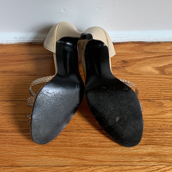 Vintage Jasmin Snakeskin Strappy Heels - size 7 - Picture 4 of 4
